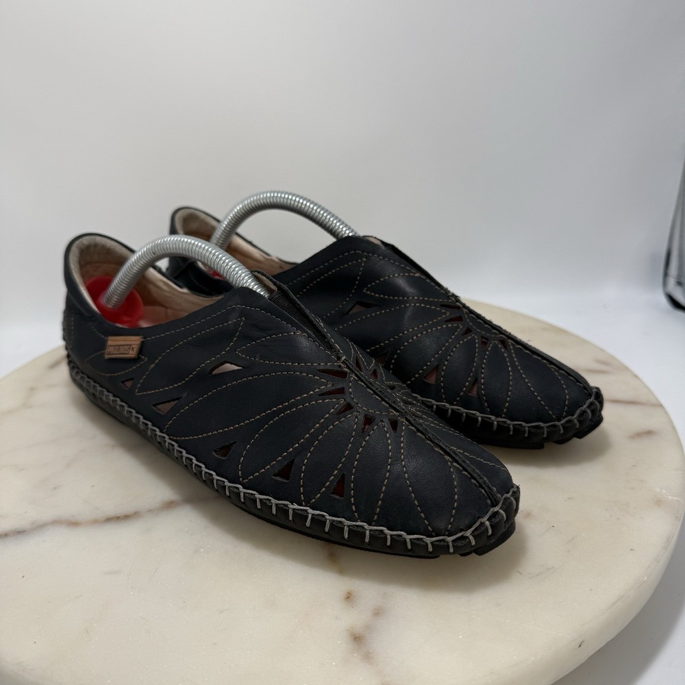 PIKOLINOS Jerez Moccasin Women's EU 37 US 6.5 Black Leather Loafer Slip-On Flats